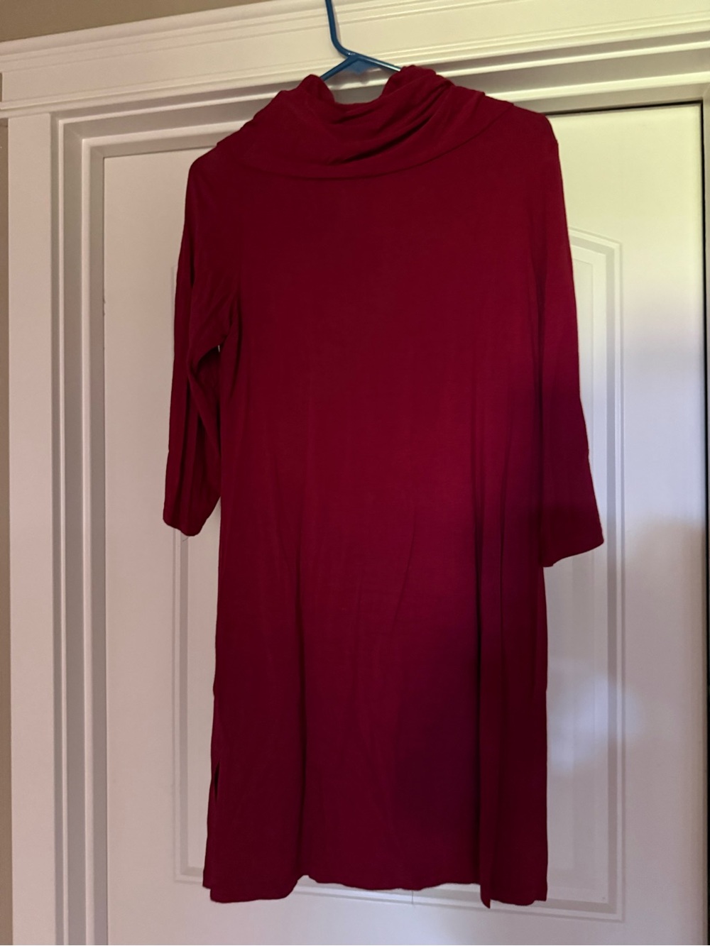 Yala Red Draped Neckline Women’s Bamboo Dress